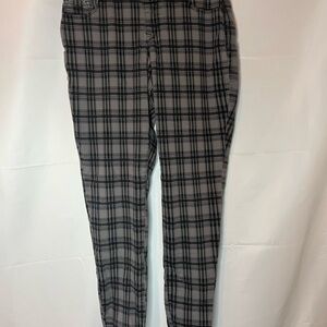 Nine West Women's Checkered Skinny Pants - Black and Gray